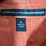 Ellen Tracy Linda Allard  100% Linen Orange Button-Up Shirt size 10 Photo 3