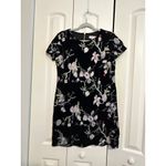 Calvin Klein  Women‎ Black Velvet Floral Embroidery Sheath Dress Size 8 Photo 1