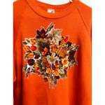 Jerzees Vintage Handmade Fall Halloween Leaves Orange Grandma Sweater Size XL Photo 3
