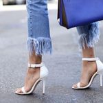 ZARA TRAFALUC DENIM STRETCH SKINNY DISTRESSED FRAY FRINGE BLUE ACID WASH JEANS 6 Photo 1