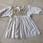 Authentic Mexican Linen/Cotton Embroidered Tunic White Size M Photo 0