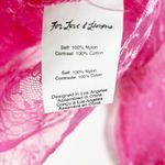 For Love & Lemons  Sheer Pink Allover Lace Ruffle Long Sleeve Blouse Hot Pink S Photo 2