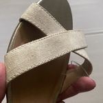 Gap NWT women’s gold open toe fabric leather slide shoes, size 10 Photo 6