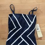 Gottex Essentials Mirage Navy White One Piece Bandeau Slimming Swimsuit NWT Blue Size 8 Photo 4