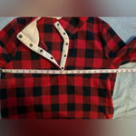 Entro  red buffalo plaid fleece pullover size S Photo 2