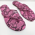 14th & Union  Womens Size 7.5 Pink Black Faux-leather Snake Embossed Flip-flop Sa Photo 0