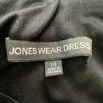 Jones Wear Dress 14 Black Empire A-Line Knee Length Pleat V-Neck Cocktail Party Photo 9
