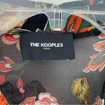 The Kooples  Silk Bollywood Black Gold Metallic Floral Print Sheer Blouse small Photo 12