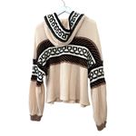 Free People  Cardiff Waffle Knit Hoodie Pullover Top Size Medium Photo 5
