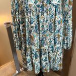 Altar'd State Long Sleeve Tiered Blue White Floral V-Neck Tie Dress Ruffle Flowy Photo 7