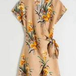 & Other Stories & OTHER STORIES Linen Blend Wrap Mini Dress Tropical Flower Print Size 2 Photo 0