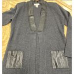 Doncaster  Women’s Wool Open Front Cardigan Gray Size Medium Capsule Chic Photo 5