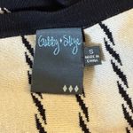 Gabby Skye  Fit & Flare Sweater Dress Black Cream Stripe Small Neutral Minimalist Photo 6
