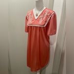 VTG Eve Lingerie Pink Chemise Nightgown With White Embroidered Floral Detail Photo 1