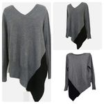 89th and Madison gray and black color block asymmetrical sweater top size medium Photo 1