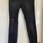 Madewell Petite 9 Inch Mid-Rise Skinny Jeans in Black Sea Size 26P Distressed Photo 5