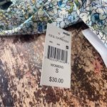 Angie Vtg  V-Neck Smocked Waist Peasant Top‎ Small  Peplum Retro 90s Photo 4