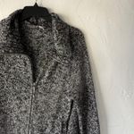 L.L.Bean  Sweater Womens Medium Black White Full Zip Cardigan Marled Knit Cotton‎ Photo 1