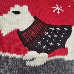 Vintage Bobbie Brooks Embroidered Christmas Scotty Dog Sweater Vest Red Size M Photo 2