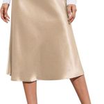 ZARA A-line Midi Satin Skirt Size S Photo 0