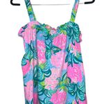 Lilly Pulitzer Jia Top Blue Ibiza Pineapple Shake Tank Top size M Photo 4