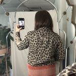 On The Road  Leopard Print Crop Long Sleeve Top Tan Size XS Photo 2