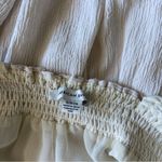 American Eagle Cream Square Neck Crinkle Tiered Sundress Flowy Easter Resortwear Photo 7