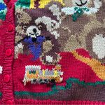 None Vintage Handknit Lecomte Red Christmas Sweater Vest Women Size M Holiday Photo 1