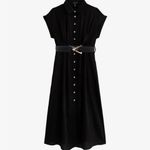 Double Triangle Metal Buckle Belt Women's Decorative Elastic Casual One Size L Black Size L Photo 5