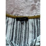 Verve Ami Blouse Tunic Top Gray White Long Sleeve Button Up V-Neck Size Large Photo 2