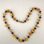 Yellow abalone and orange/brown beaded choker necklace Photo 7