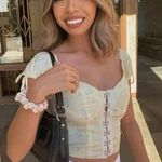 Princess Polly  Allyson Corset Top Puff Sleeve Yellow Floral Size US‎ 4 Photo 0