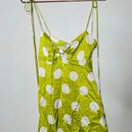 FOR LOVE AND LEMONS Green White Polka Dot Adira Mini Shift Dress Size Small Photo 4