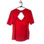 Meadow Rue Vibrant Pink Cut Out Bow Style Back Short Sleeve Blouse Women Sz S Photo 1