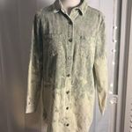 Peach Love California  Green Button Down Shirt Photo 8