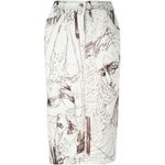 Vintage John Galliano Skirt Denim Pencil Sketches Printed Kendall Jenner Owned Brown Size XS Photo 12