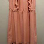 Scoop NYC Dress Pink Frilly Ruffle Front Sleeveless Dress Sz L EUC Size L Photo 4