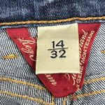 Lucky Brand Medium Blue Distressed 5- Pocket Mid-Rise Flare Jeans-Size 32/14 Photo 11