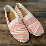 Toms TTOMS Alpargata Classic slip-on shoes striped coral and white Photo 0