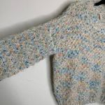 Raga Anthropologie  Textured Boucle Sweater Crew Neck Sz Medium Cream Pastels Photo 2