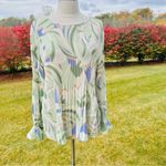 Nine West Mint Green Flutter Sleeve Pastel Pleated Plus Size Blouse Photo 2