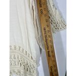 Forgotten Grace Crochet Trim Gauze Tunic Top Boho Hippie Beach Cream Size L Photo 8