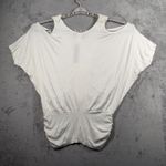 Mon Amie XL White Lace Cold Shoulder Boho Chic Dolman Batwing Sleeve Romantic Photo 2