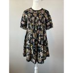 Wilfred Aritzia  Floral Pleated Belted Black Floral Mini Dress Size XXS Photo 4