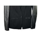 Madewell  Black Leather and Twill One Button Blazer Women's Size 0 Photo 1
