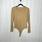 Nuuds Bodysuit Long Sleeve Beige Sz L 620 Tan Size L Photo 2