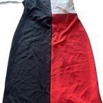 Vince Camuto  women’s Size 10 Retro Pattern Red Black White Dress Zip Formal Photo 0