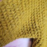 Molly Bracken  MUSTARD YELLOW  CHUNKY KNIT OPEN WATERFALL HI LOW CARDIGAN S/M Photo 3