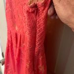 Free People  lined crochet open back sleeveless mini dress in coral Photo 8