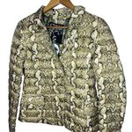 ANORAK NWT Green Gold Snakeskin Duck Down Blend Puffer Jacket Small Photo 2